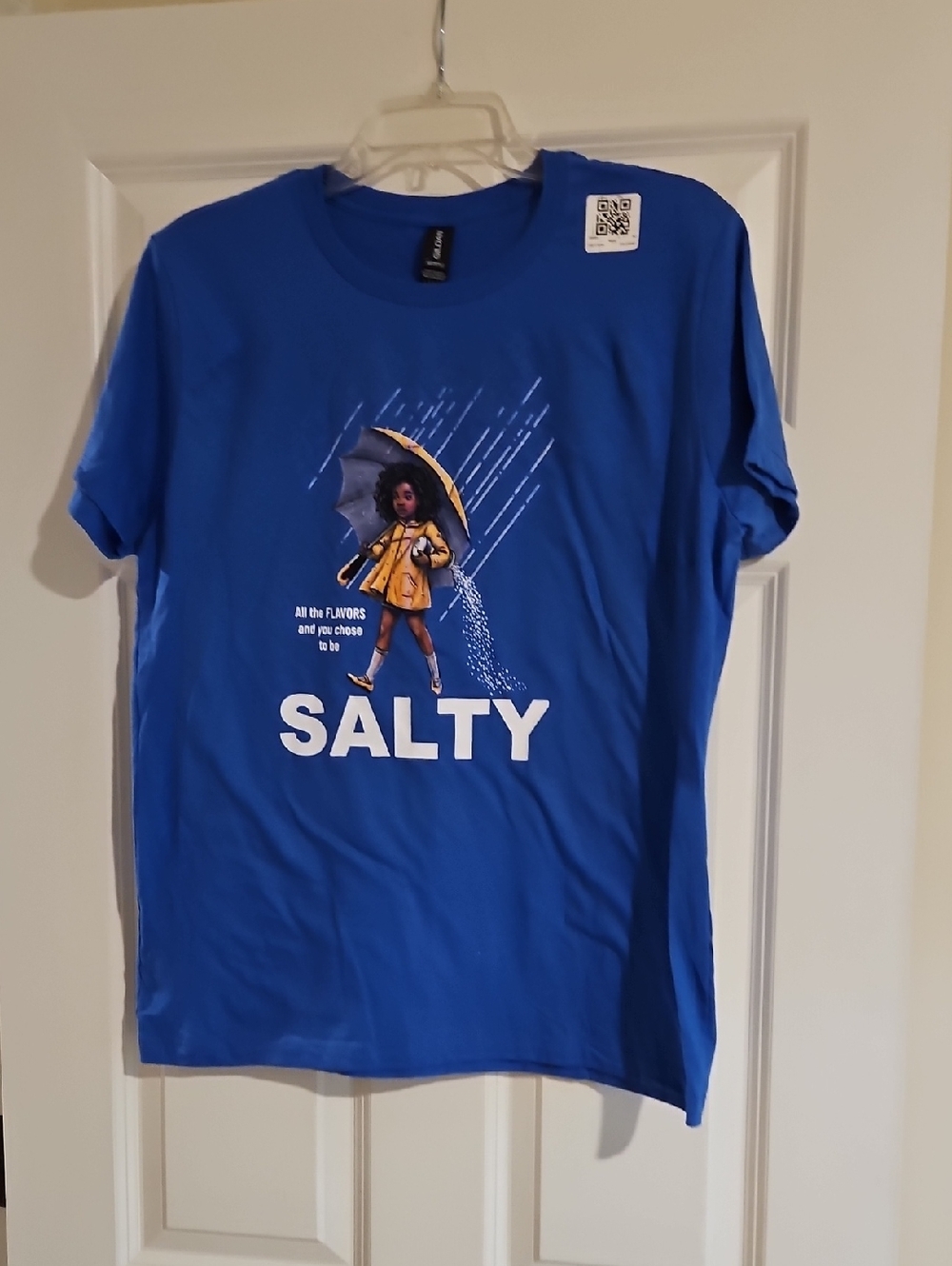 Ladies Blue 'Salty' Graphic Tee - Brand Unknown